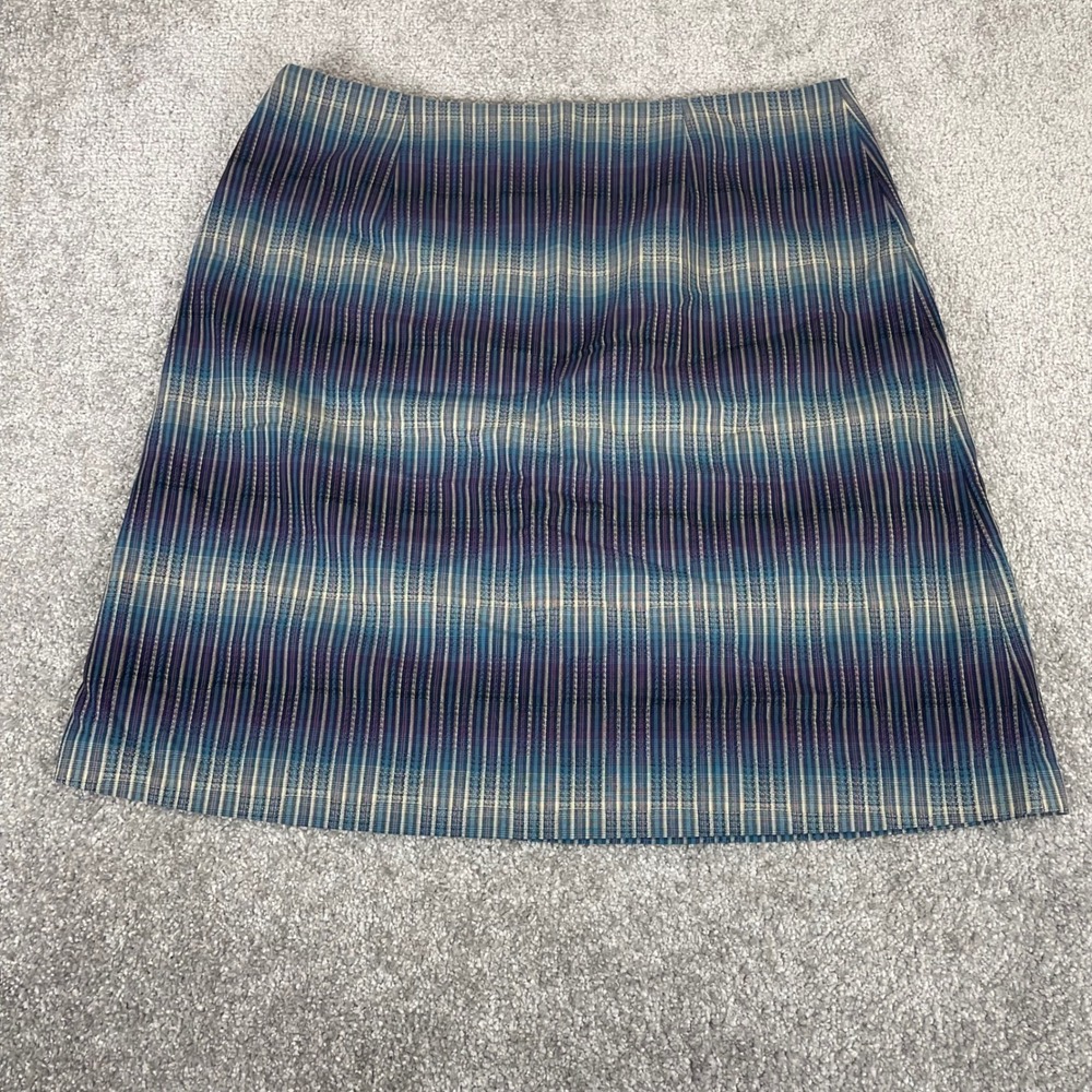 Pendleton Skirt Womens 16 Petite Wool‎ Mini Dark Academia Striped Ombre USA
